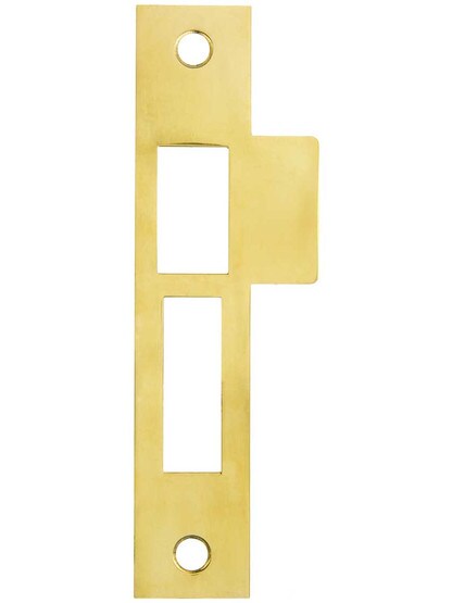 6 inch Solid-Brass Mortise Strike Plate in Polished Brass.